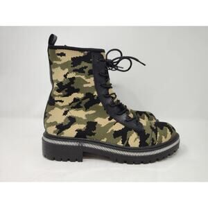Comfort By Alexis Bendel Camo Combat Boots Green Black Grunge Women's Size 7